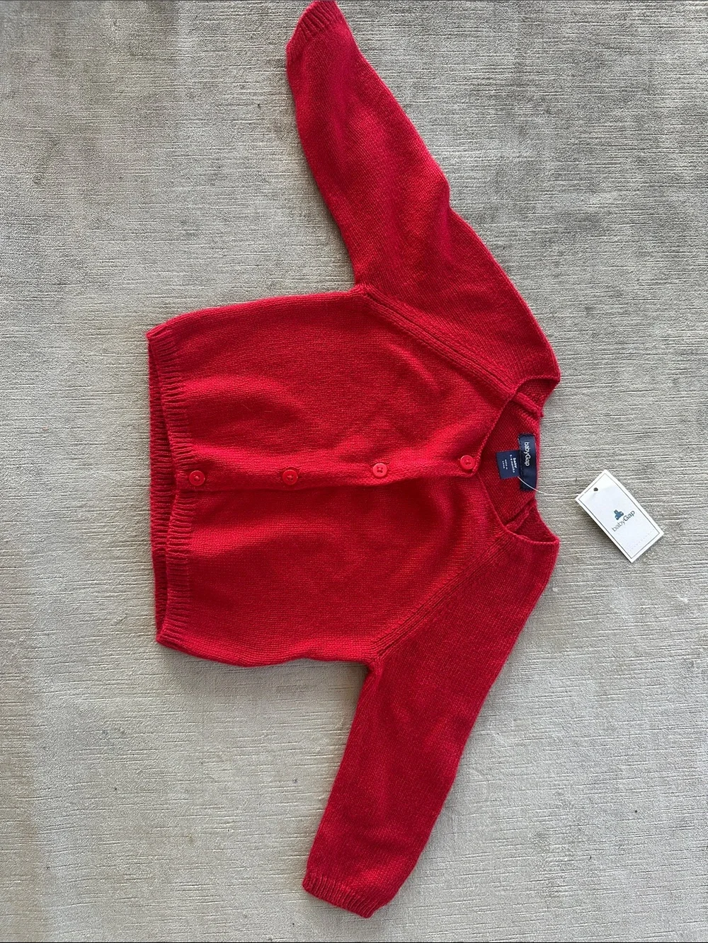 Raglan sleeve Red cardigan 3-6 months 23-27 in 12-17 lb
